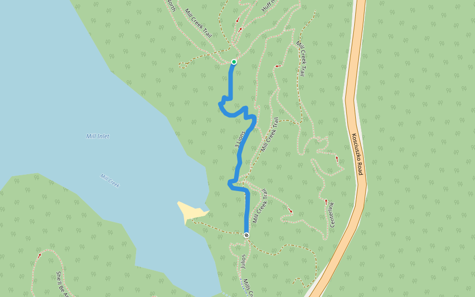 3 Lions walking route map in East Jindabyne
