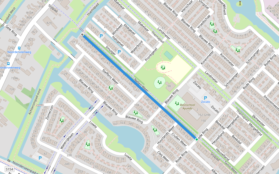 Nellen Weer walking route map in Assendelft