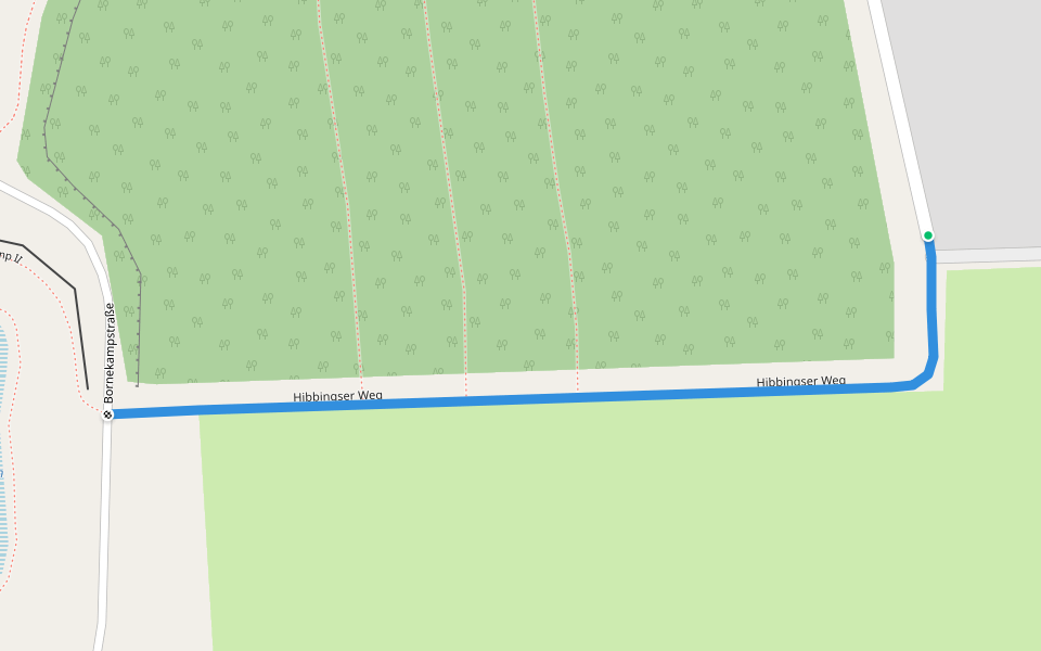 Hibbingser Weg walking route map in Unna