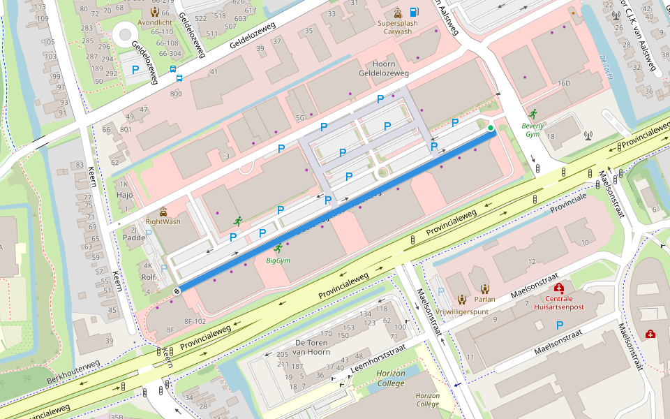 Doctor C.J.K. van Aalstweg walking route map in Hoorn