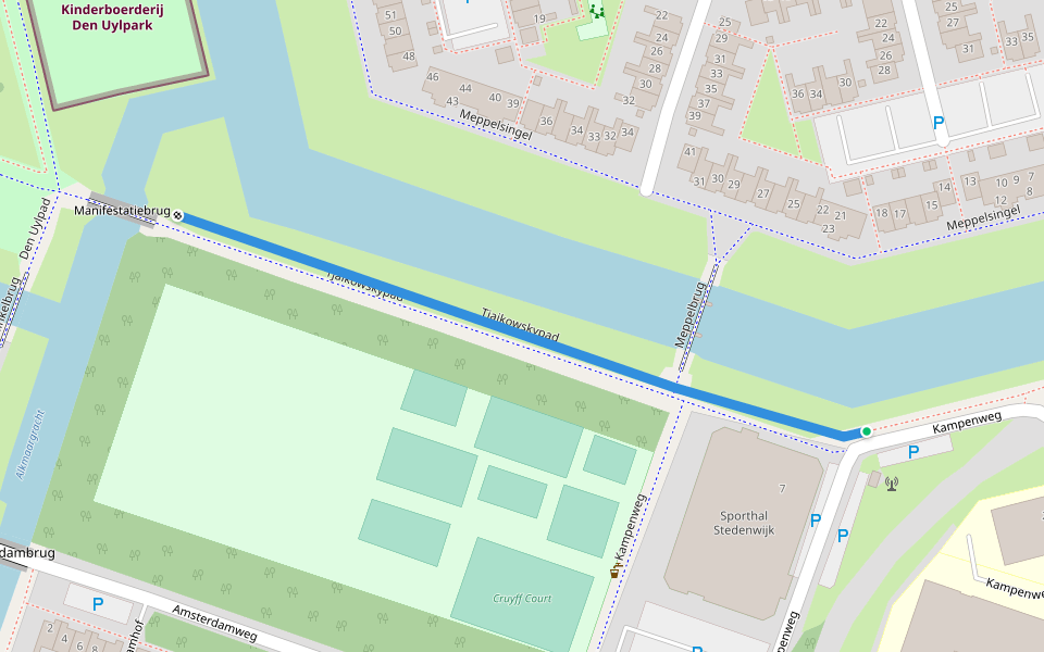 Tjaikowskypad walking route map in Almere