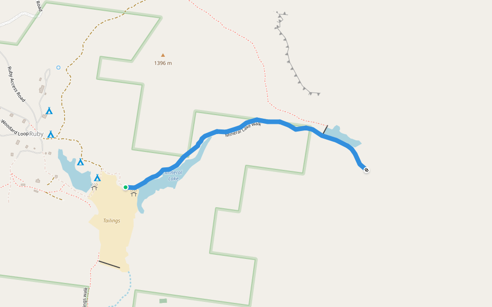 Mineral Lake walk walking route map in Nogales