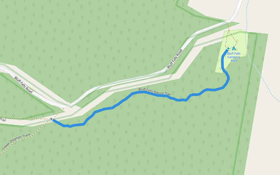 Bluff Falls Nature Trail walking route map in Cudgewa