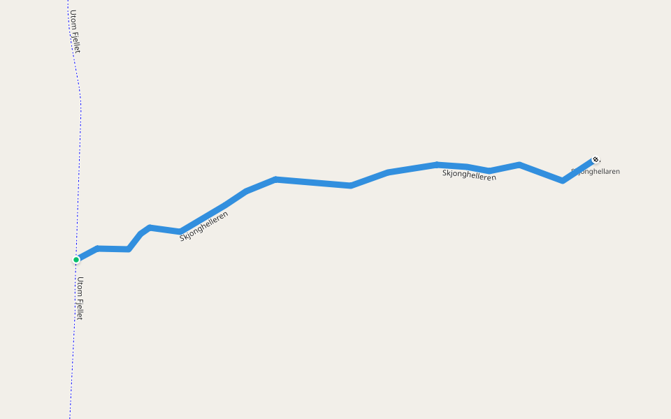 Skjonghelleren walking route map in Skjong