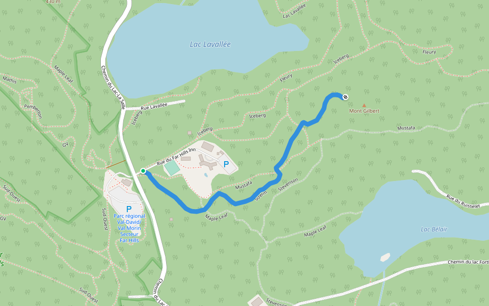 Sizerin walking route map in Val-Morin