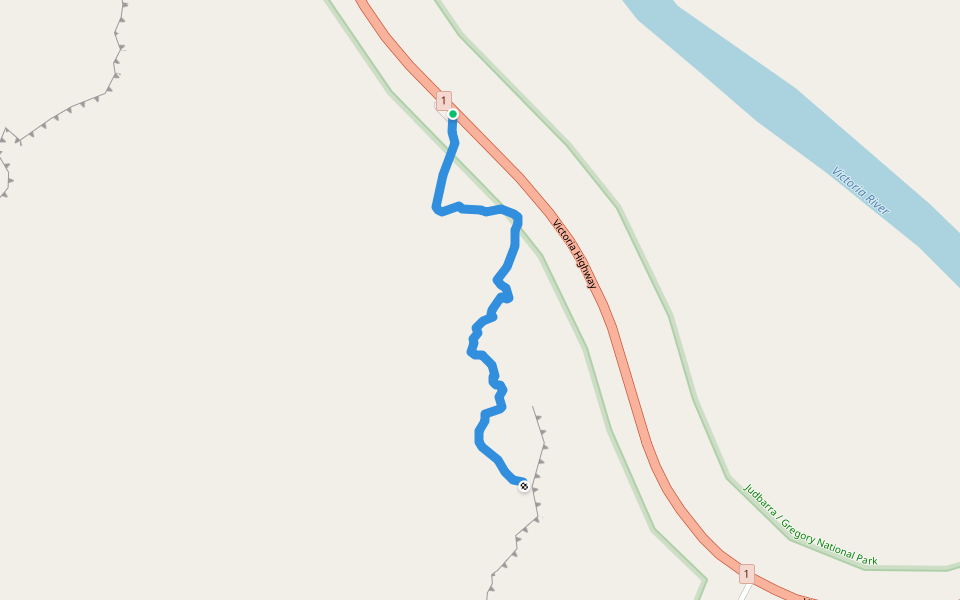 Escarpment Walk walking route map in Gregory