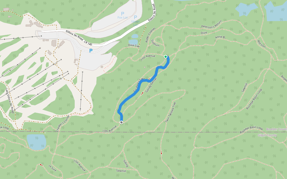 For Pete's Sake walking route map in Nederland