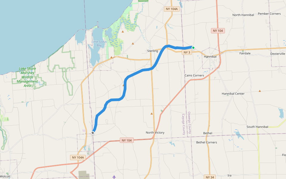Ontario Branch walking route map in Hannibal