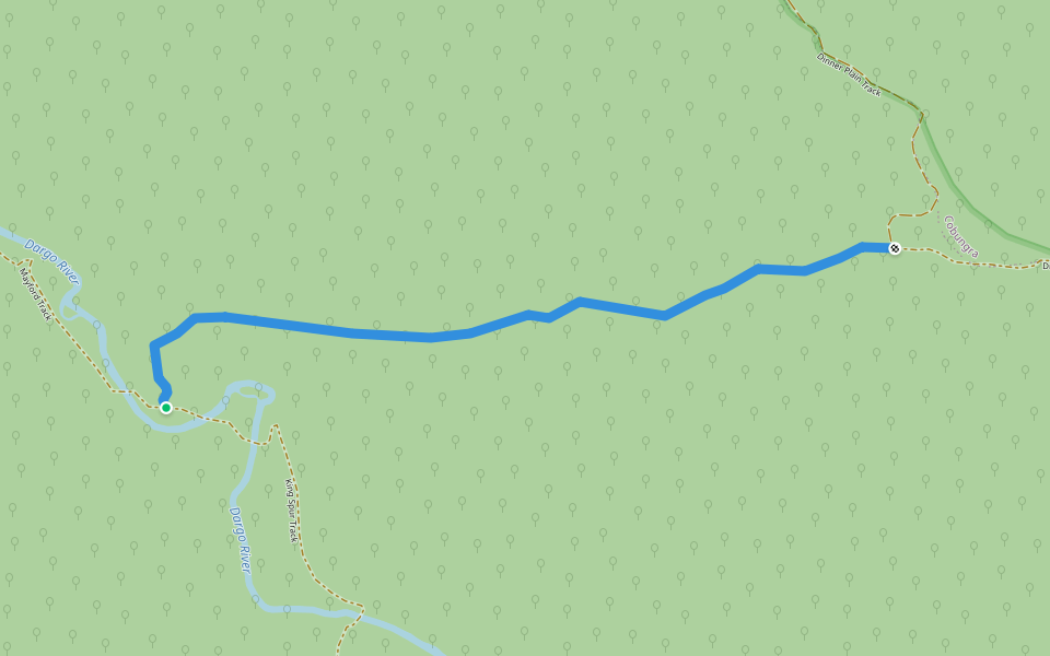 Mayford Track walking route map in Dargo