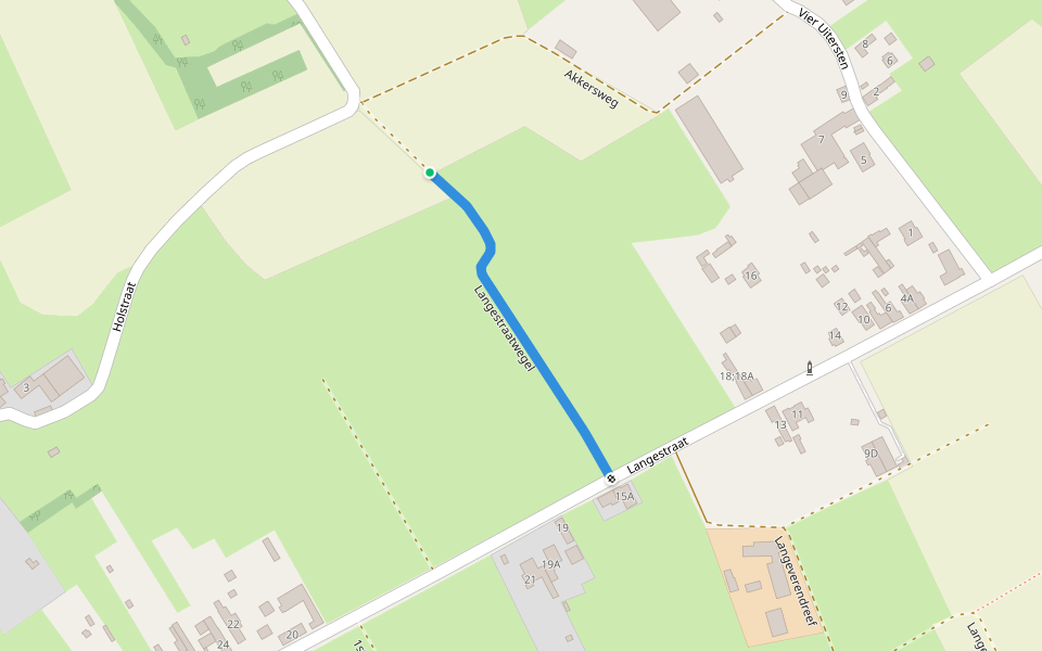 Langestraatwegel walking route map in Dendermonde