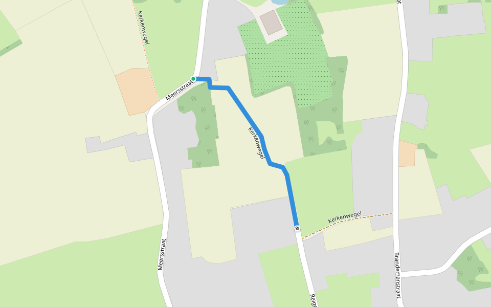 Kerkenwegel walking route map in Laarne