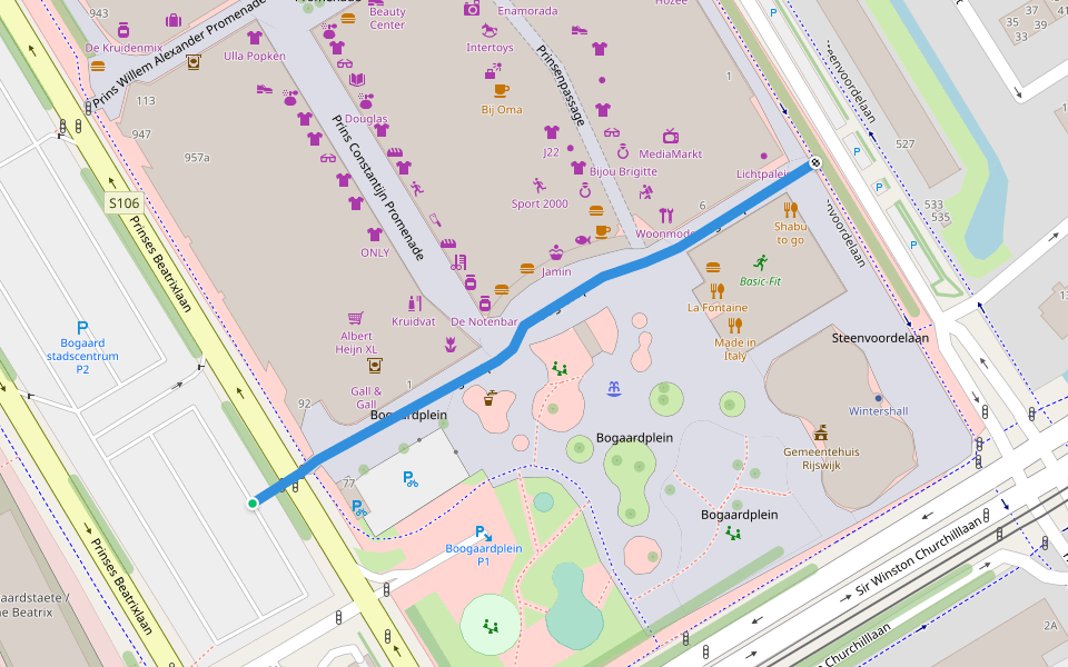 Bogaardplein walking route map in Rijswijk