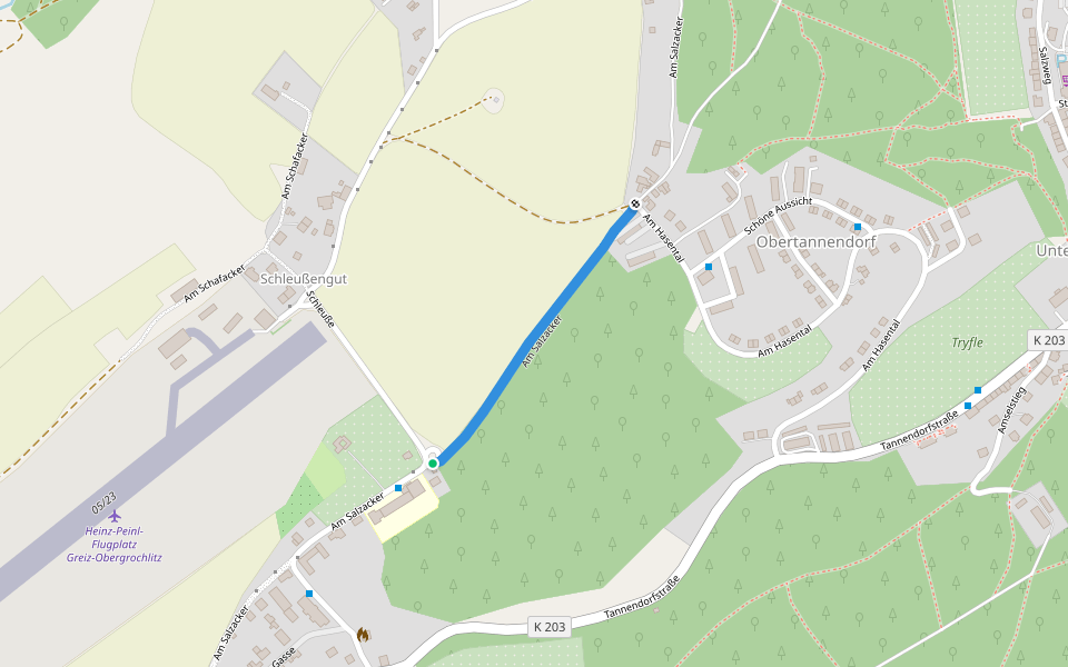 Am Salzacker walking route map in Greiz