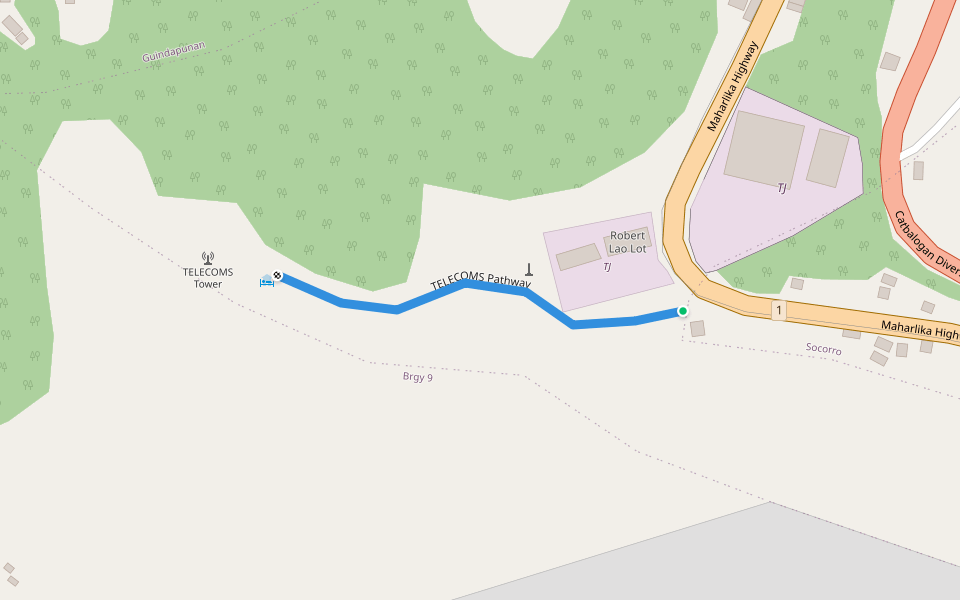 TELECOMS Pathway walking route map in Catbalogan City