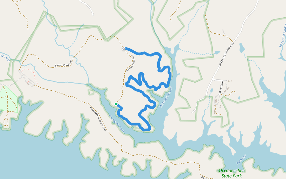 Beaver Pond Trail walking route map in Clarksville