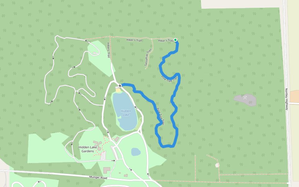 Pine Tree Trail walking route map in Tipton