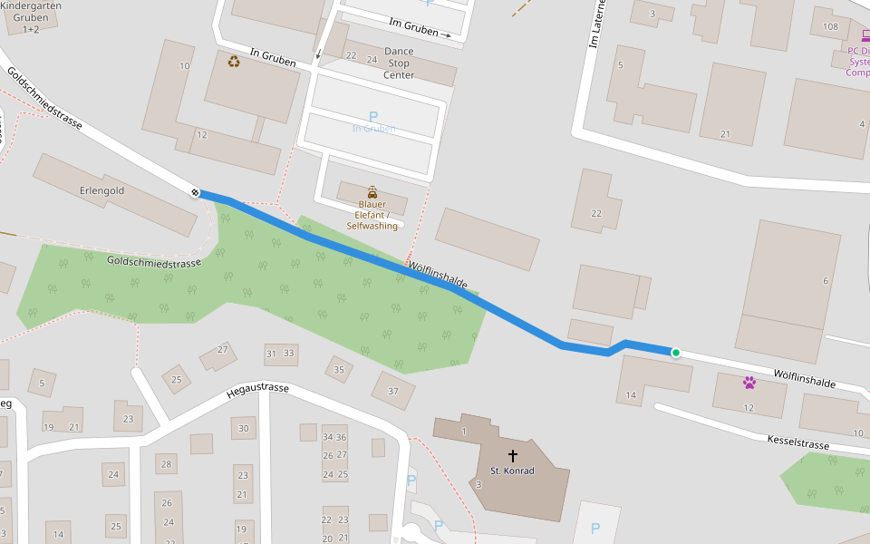 Wölflinshalde walking route map in Schaffhausen