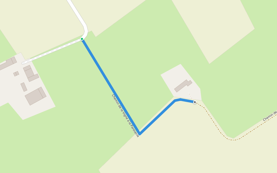 Chemin de la Vigne à la Pareserie walking route map in Tresson