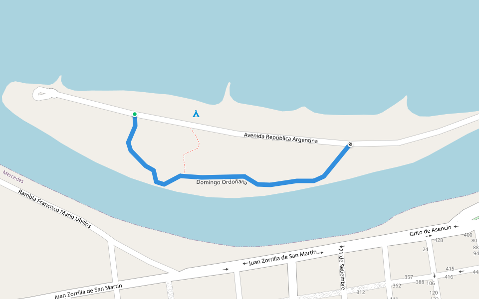 Domingo Ordoñana walking route map in Villa Soriano