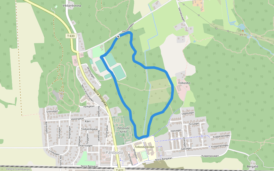 Elljusspåret - 2.5 km walking route map in Stensbo