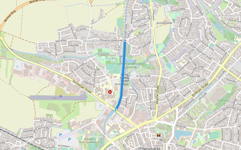 Maximilian-von-Hartmann-Weg walking route map in Neumarkt in der Oberpfalz