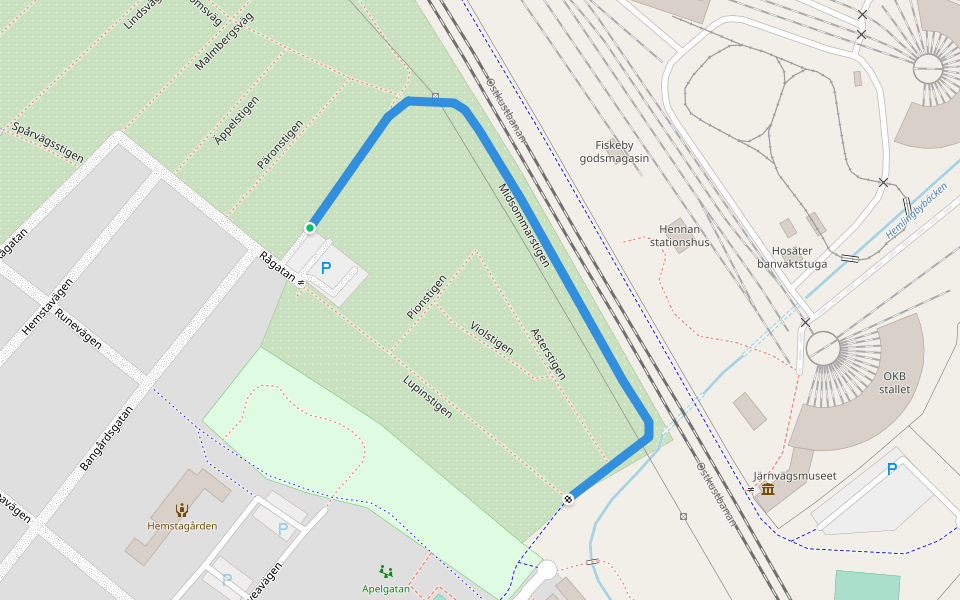 Midsommarstigen walking route map in Gävle