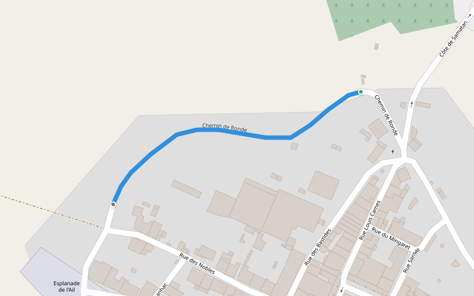 Chemin de Ronde walking route map in Saint-Clar