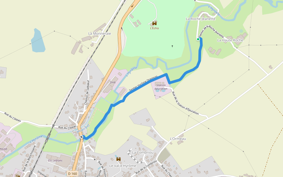 Sentier Hyrôme Drappras walking route map in Chemillé-en-Anjou