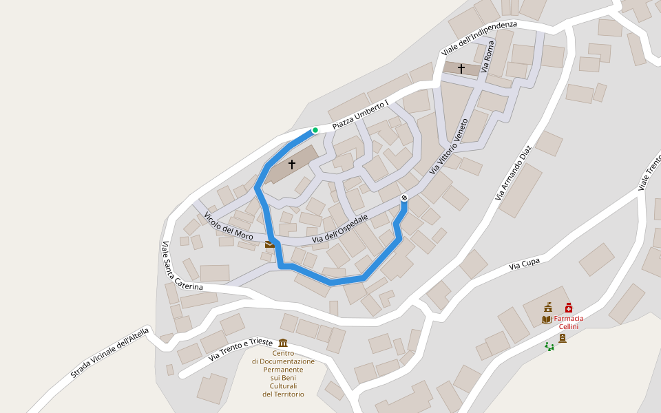 Via Nazario Sauro walking route map in Seggiano