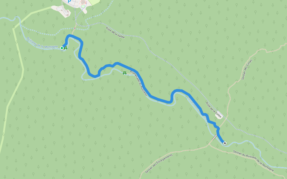 Promenade du Ruisseau walking route map in La Patrie