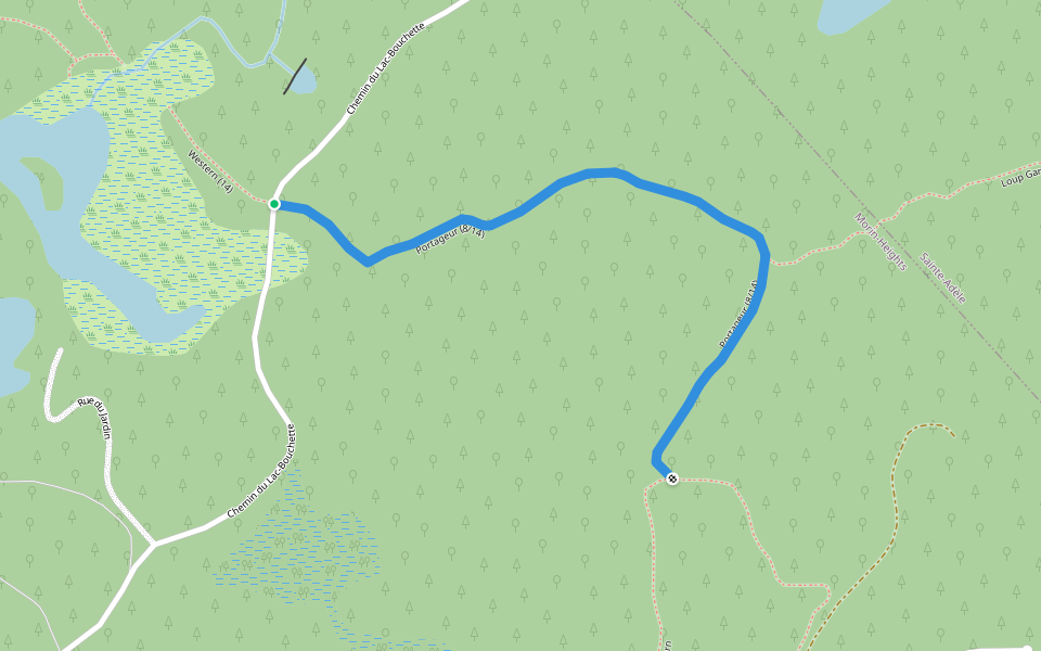 Portageur (8/14) walking route map in Morin-Heights