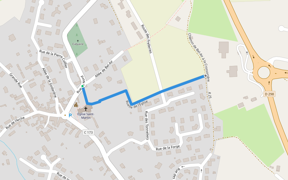 Ruelle de l'Église walking route map in Luceau