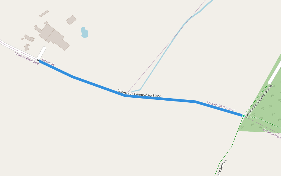 Chemin de Cannevé au Blanc walking route map in La Baule-Escoublac