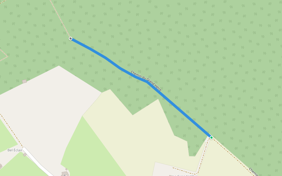 Chemin du Grand Hêtre walking route map in Mayet