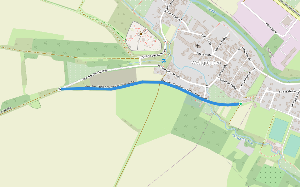 Greußen-Ebeleben-Keulaer Eisenbahn walking route map in Westgreußen