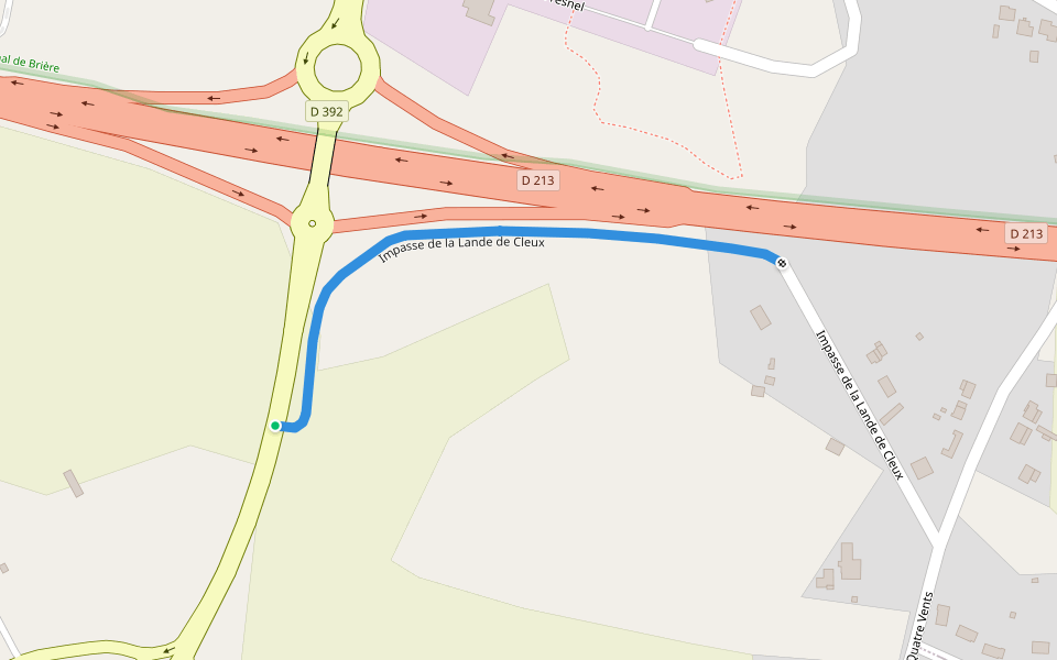 Impasse de la Lande de Cleux walking route map in Saint-Nazaire