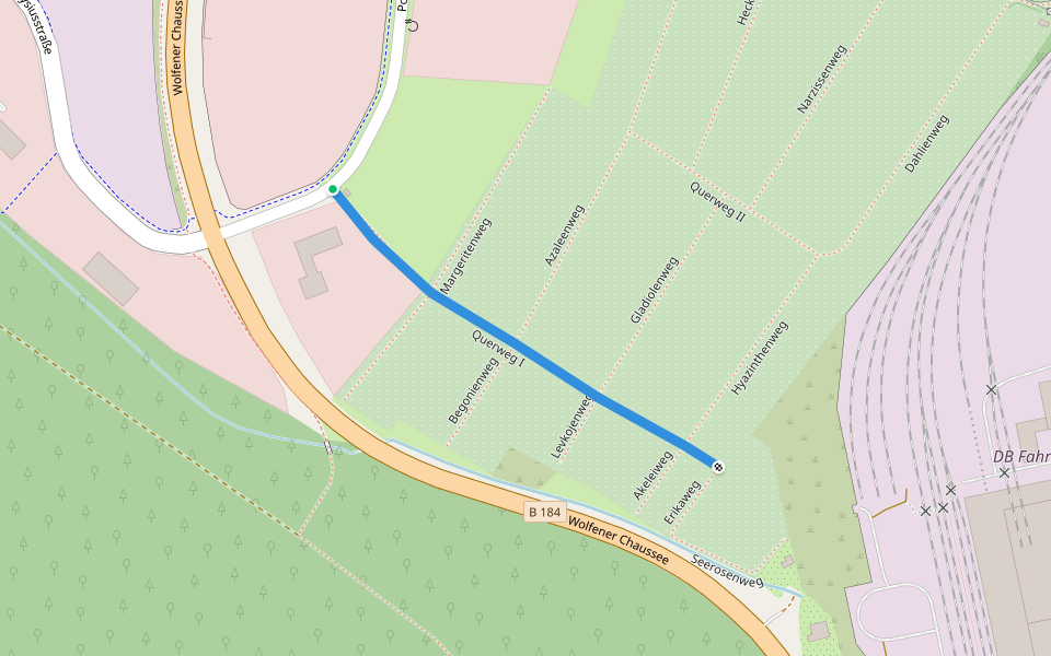 Querweg I walking route map in Dessau-Roßlau