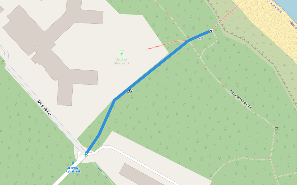 4ZZ walking route map in Ückeritz