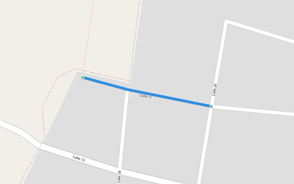 Calle 11 walking route map in Chikindzonot