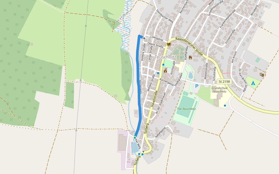 Bergenweg walking route map in Teuschnitz