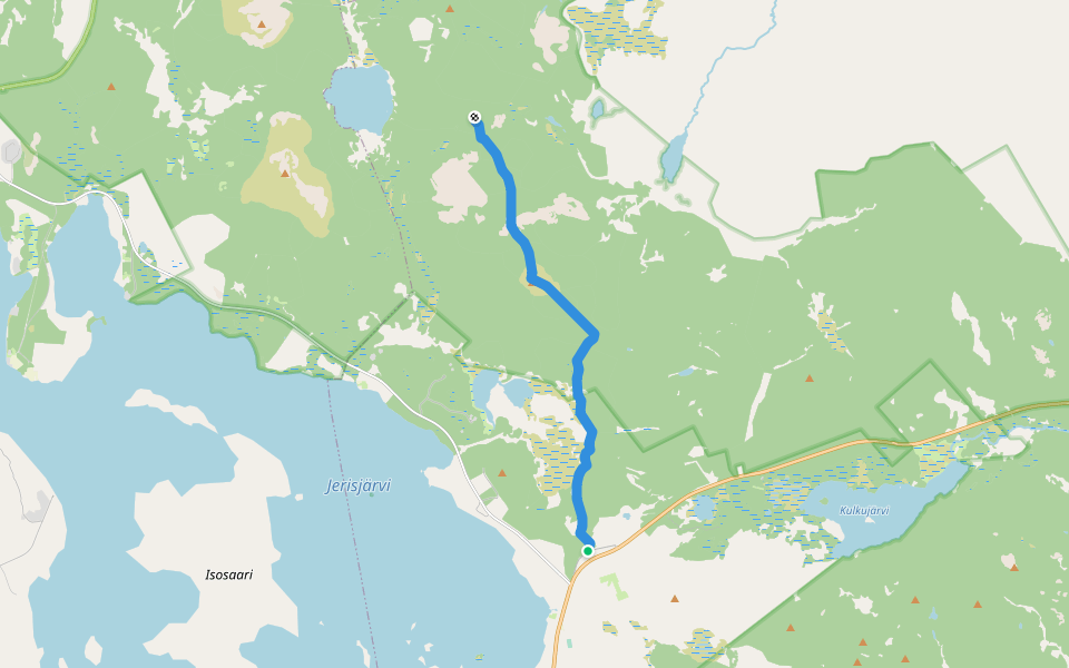 Keimiöjärvi-Rauhala walking route map in Kittilä
