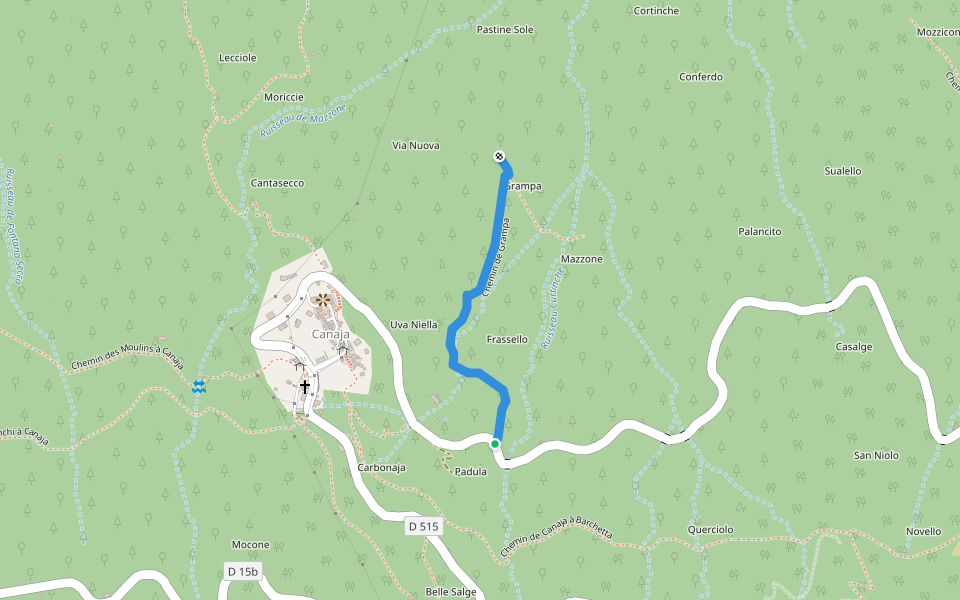 Chemin de Grampa walking route map in Campile