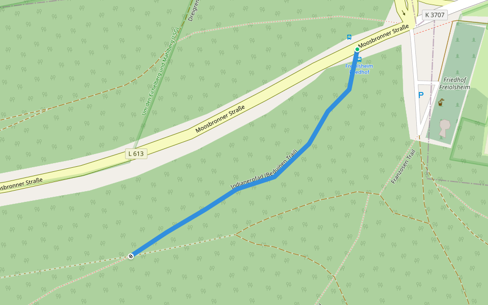Indianerpfad (Beduinen Trail) walking route map in Malsch