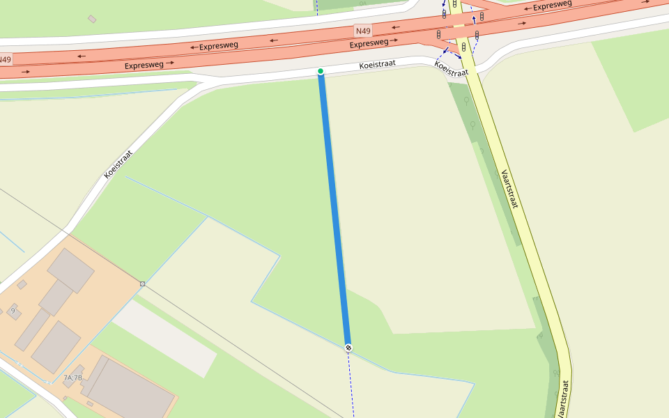 Spoorlijn 55A walking route map in Kaprijke