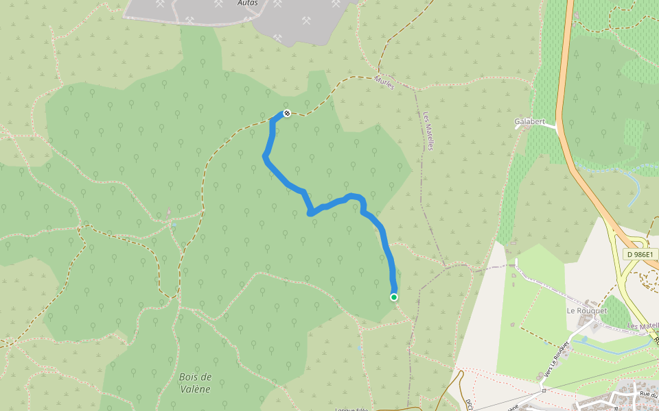 Mont Courtès walking route map in Murles