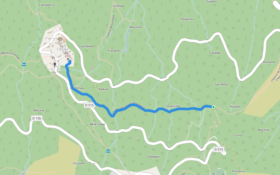 Chemin de Canaja à Barchetta walking route map in Campile