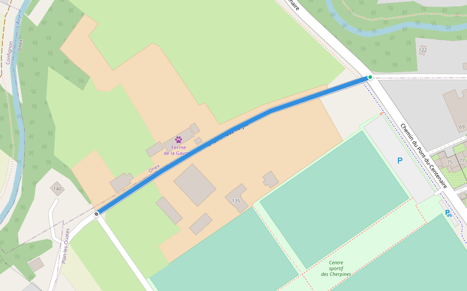 Chemin des Verjus walking route map in Plan-les-Ouates