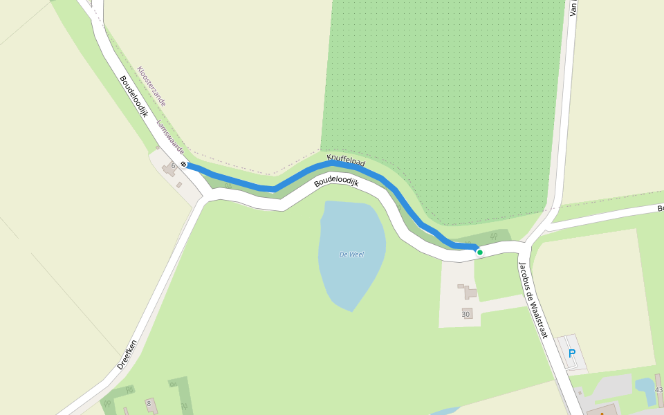 Knuffelpad walking route map in Lamswaarde