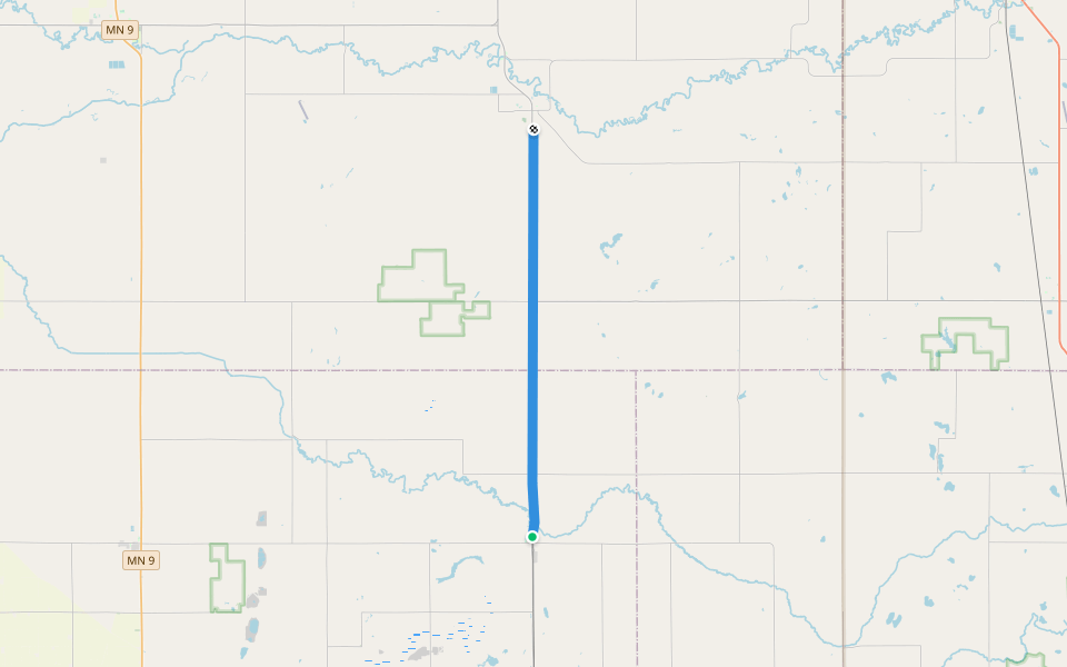 Agassiz Recreational Trail walking route map in Ulen