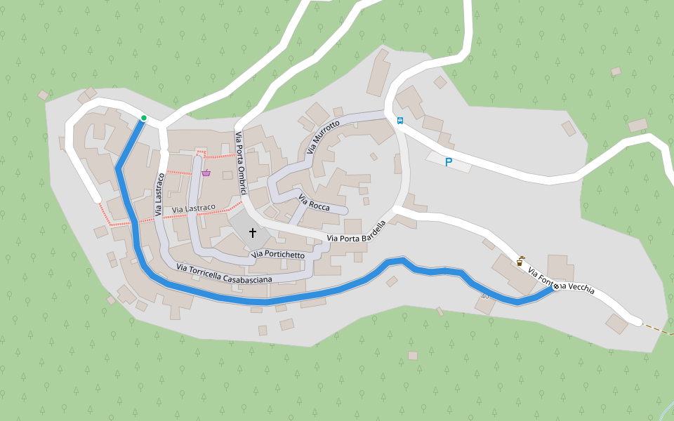 Via di Sotto walking route map in Casabasciana